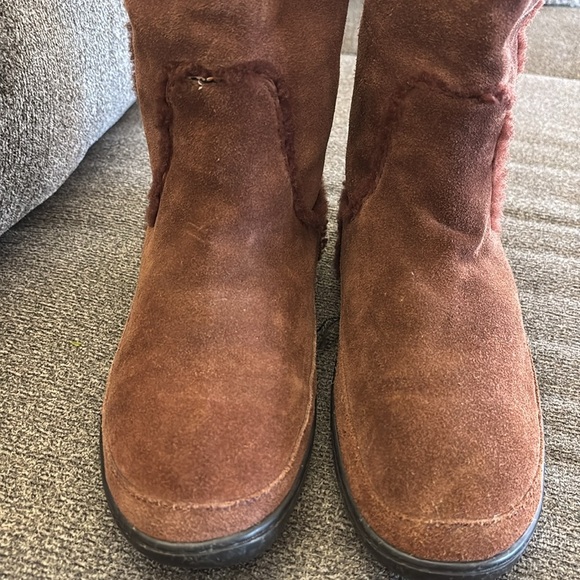 Coach Mid Winter Suede Sheepskin Pull On Brown Boots Size 10 - Picture 9 of 15